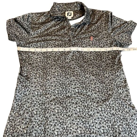 FootJoy FJ Golf Polo Black Gray Geometric with Lighthouse Performance Size Small - Picture 9 of 10